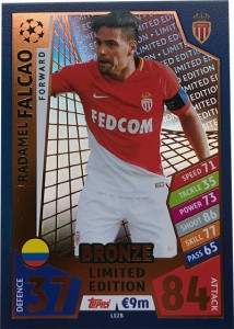 LIMITED EDITION BRONZE FALCAO CHAMPIONS LEAGUE 2017/18 TOPPS