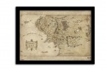 Plakat w ramie The Hobbit - Mapa Śródziemia Middle-earth