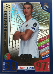 LIMITED EDITION GOLD RONALDO CHAMPIONS LEAGUE 2017/18 TOPPS
